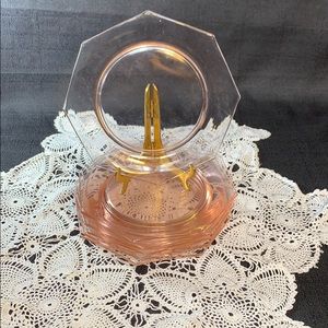 Vintage Pink Depression Glass Octagon Plates